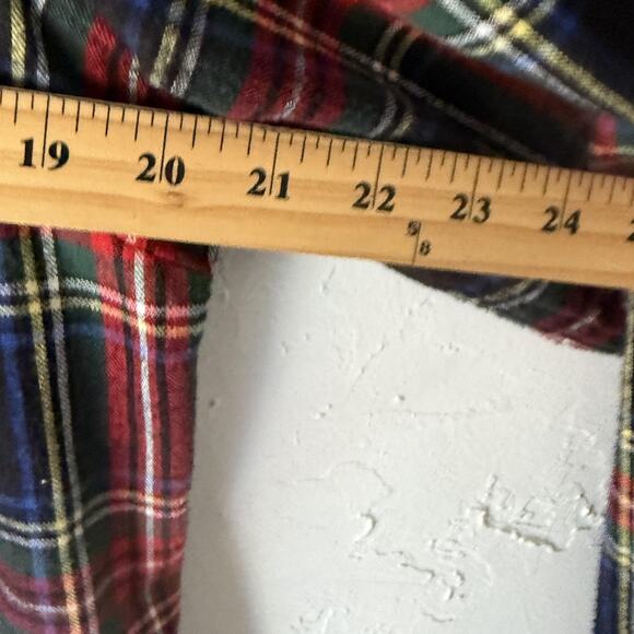 LL Bean Shirt Mens Small Red Black Plaid Flannel Slightly Fitted Long Sleeve - Picture 7 of 8